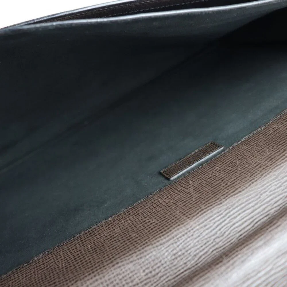 Loewe Briefcase Business Bag Leather Brown Silver Hardware 2-Way Document